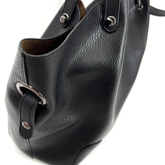 Sondra Roberts Squared Vegan Leather Tote Satchel Black Shoulder Bag Purse Large - Picture 5 of 12